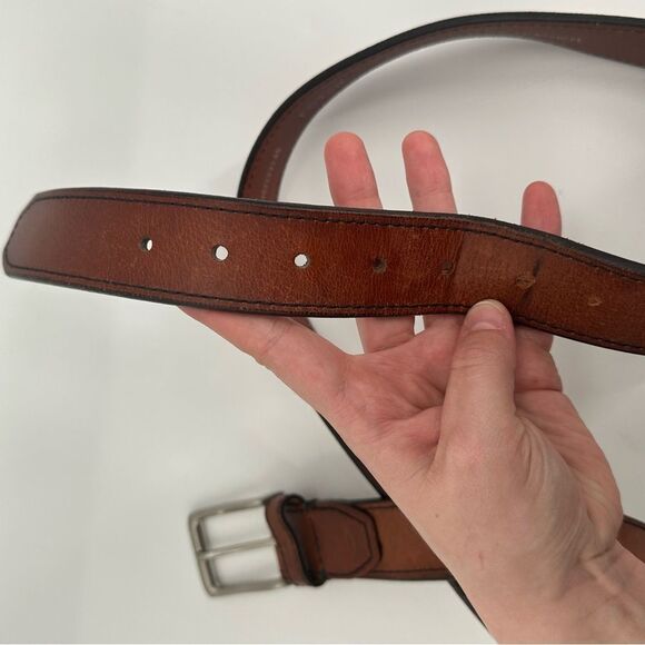 FOSSIL Men's Brown Genuine Leather Joe Belt Size 100/40 Silver Hardware Size 40 - Picture 4 of 6